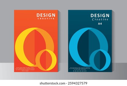 Creative Book covers, brochure and posters concept in modern minimal style for branding, social media advertising, promo, annual report, Modern cover design template with A4 size.