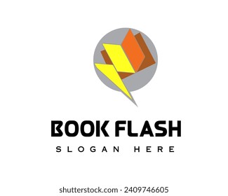 creative book flash logo design template