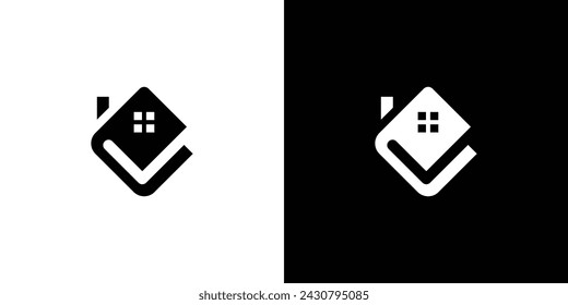 Creative Book House Logo. Buch und Haus, Haus, Bibliothek mit minimalistischem Stil. Book Shop Logo Symbol Symbol Vektor Design Vorlage.