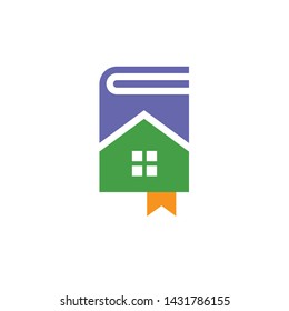 creative book house vector illustration logo concept