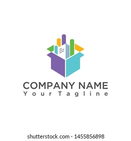 Creative book icon template for education, school and the like companies.