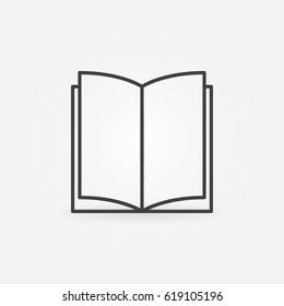 Creative book icon - vector minimal symbol in line style