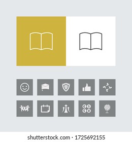 Icono de línea de libro creativo con iconos bonitos. 