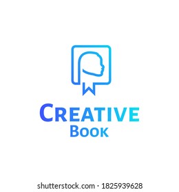 Creative Book logo, book design concept, read, education logo, modern book technology