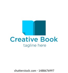 Creative Book logo design. White isolated background. Minimalistic logo design. Creative logo. Beautiful and simple element