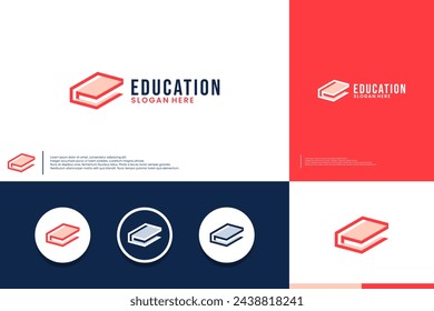 creative book logo , education , logo design inspiration.