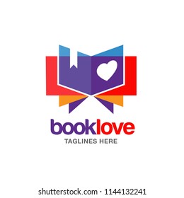 Creative book lover vector logo,education Vector illustration