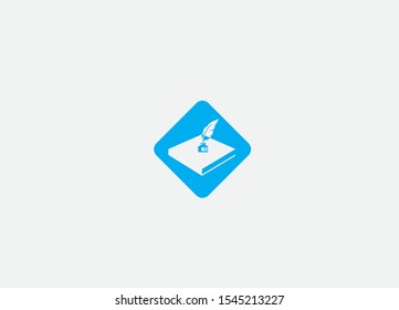 creative book and minimalist logo desing