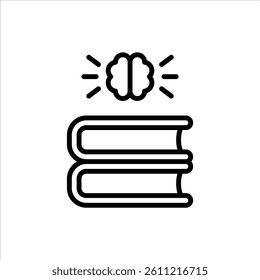 creative book outline icon. knowledge black line illustration.