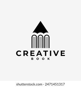 CREATIVE BOOK PENCIL PEN LOGO ICON ILLUSTRATION