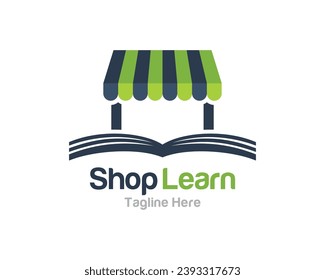 Creative book store icon, education logo design vector template