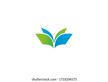 Concepto de diseño de logotipo de símbolo de libro creativo
