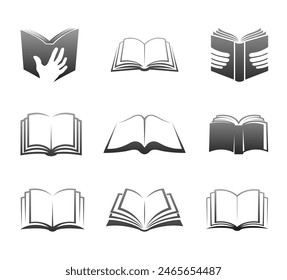 Creative books logo collection vector design icon symbol illustration	