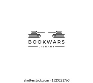 creative books logo hipster urban logo icon vector template