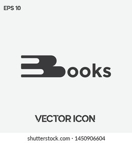 Creative "Books" typographic vector icon illustration. Premium quality.