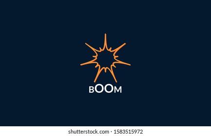 Creative Boom logo. This logo icon incorporate with explosive icon and brand name in the creative way.