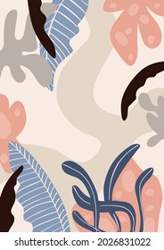 Impresión artística botánica creativa. Ilustración vectorial.