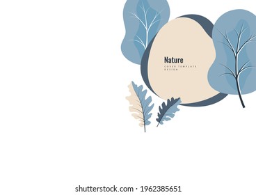 Creative botanical background, oak leaves, trees. Natural product concept. Vector illustration