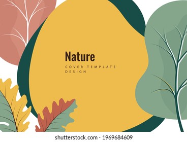 Kreativer botanischer Hintergrund, Eichenblätter, Bäume. Konzept natürlicher Produkte. Vektorgrafik
