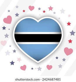 Creative Botswana Flag Heart Icon