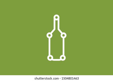 Creative Bottle cryptocurrency logo and blockchain vector.