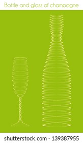Creative bottle and glass of champagne