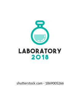 Creative bottle laboratory logo design