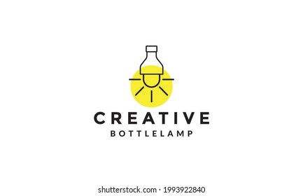diseño gráfico vectorial de iluminación de lámpara de botella creativa