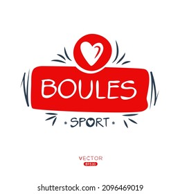 Creative (Boules) Sportaufkleber, Logo-Vorlage, Vektorgrafik.