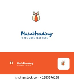 Creative Bowling  Logo Design. Flat color Logo place for Tagline. Vector Illustration