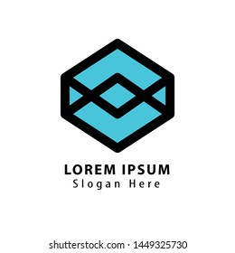 Creative Box abstract emblem, design concept, logo, logotype element for template.