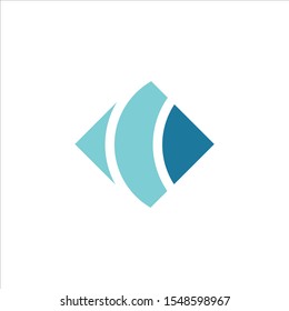 Creative Box abstract emblem, design concept, logo, logotype element for template.blue colour