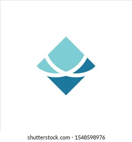 Creative Box abstract emblem, design concept, logo, logotype element for template.blue colour