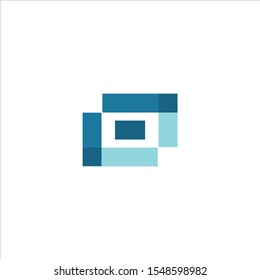 Creative Box abstract emblem, design concept, logo, logotype element for template.blue colour