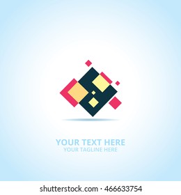 Creative Box abstract emblem, design concept, logo, logotype element for template.