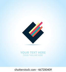 Creative Box abstract emblem, design concept, logo, logotype element for template.