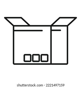Creative box icon outline vector. Delivery package. Empty parcel