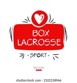 Creative (Box Lacrosse) Sport Sticker, Logo Template, Vector Illustration.