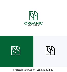 Ilustração do ícone de design do logotipo da folha da caixa criativa
