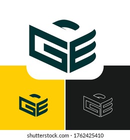Creative Box with letter G,D,E abstract emblem, design concept, logo, logotype element for template