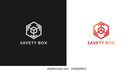 diseño del logotipo de caja creativa, caja de seguridad y logotipo de protección