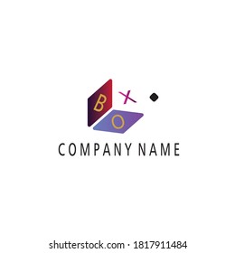creative box logo illustration color abstract design template vector