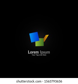 Creative "Box" logo. Simple,digital and modern logo with smooth gradient effect.