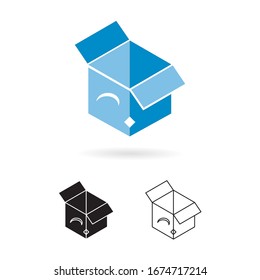 Creative Box minimalist, design concept, logotype element for template.