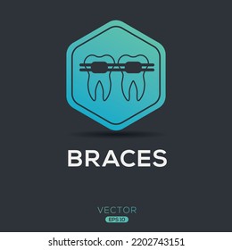 Creative (Braces) Icon, Vector sign.