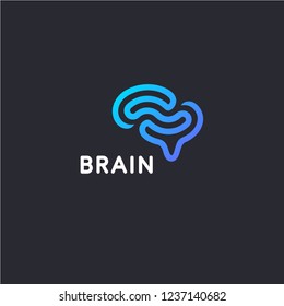 Creative Brain Abstract Vector Logo Design Template. Brainstorm. Vector Icon.