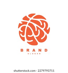 Creative brain basketball logo vector for team or tournament logo template