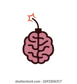 Icono creativo del símbolo del Vector del logotipo de la bomba cerebral	
