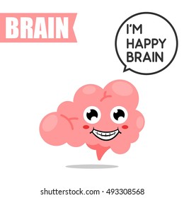 Creative brain cartoon mascot. 