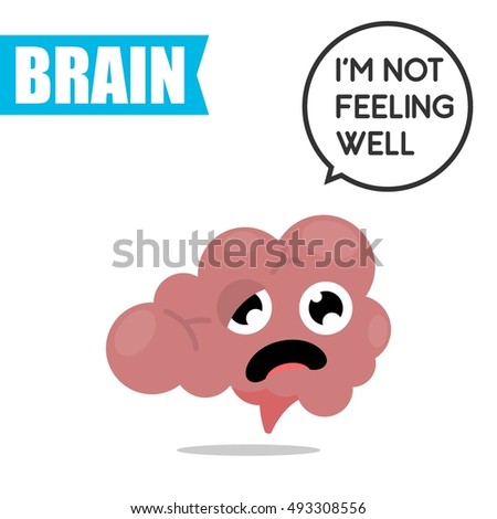 Creative brain cartoon mascot. 